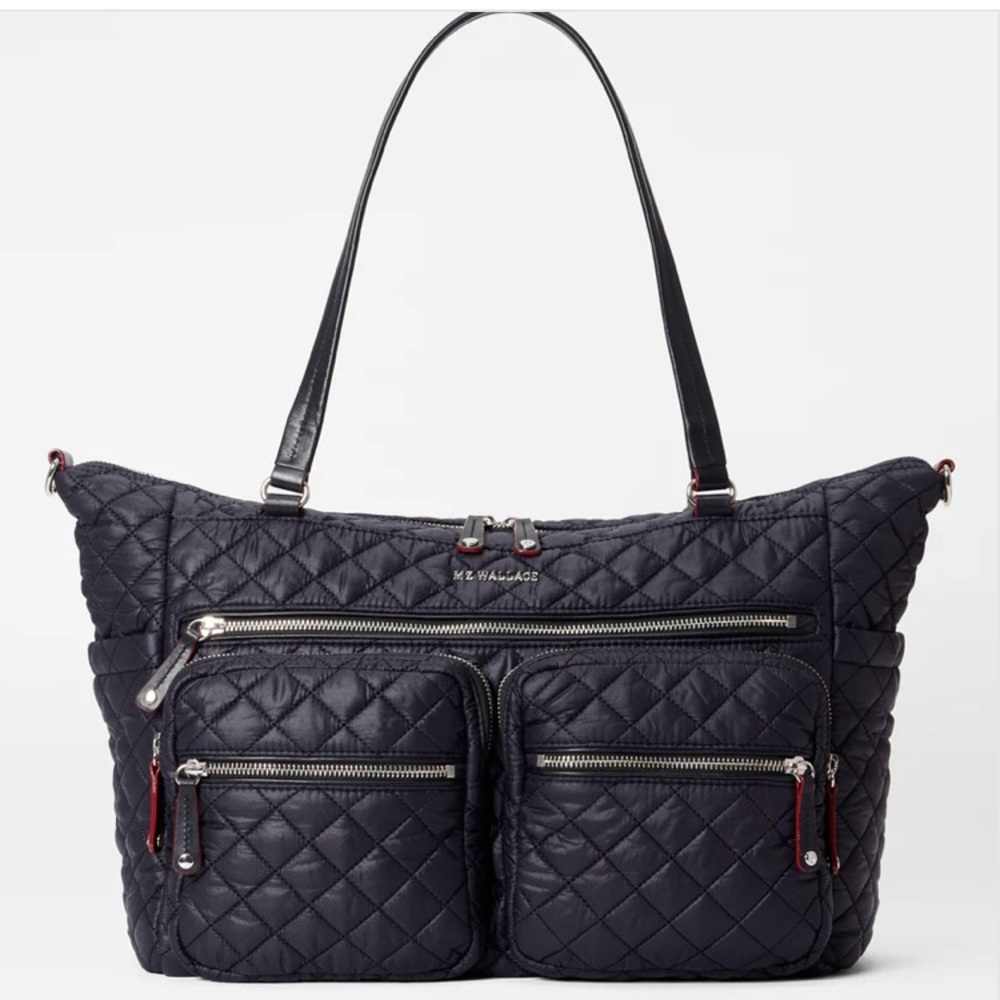 MZ Wallace Black Quilted Tote Bag Crosby size large
